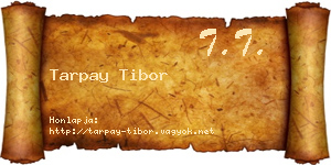 Tarpay Tibor névjegykártya